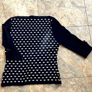 NWOT Darling Days by ModCloth Three Quarter Sleeve Heart Print Sweater